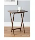 Mainstays Indoor Single Folding TV Tray Table - Walnut L 19 x W 15 x H 26 