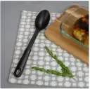 Nylon Solid Serving Spoon, Soft-Touch Handle, Black, Dishwasher Safe 