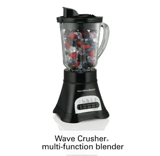 Hamilton Beach Multi-Function Blender for Smoothies, Shakes, Icy Drinks & Much More, 40 oz Glass Jar, Black
