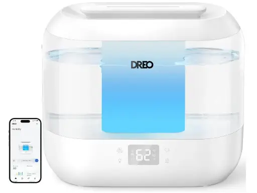 Dreo Smart Cool Mist Humidifier for Bedroom, Quiet 4L Top Fill Ultrasonic Humidifier with Nightlight, LED Display, 32H Runtime, APP/Voice Control, HM311S