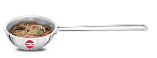 Hawkins 1.5 Cup Tadka Pan, 360 ml Triply Stainless Steel Pan, Gas+Induction Safe