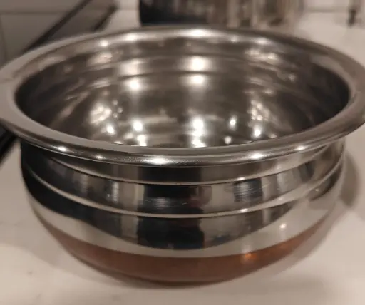Steel Serving Bowl 3 Pcs with Copper base for Induction/Gas Stove