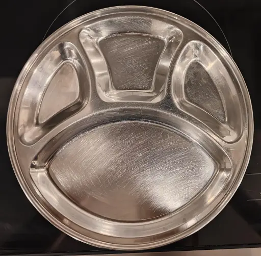 Stainless Steel Plates with Compartments - 3 pcs